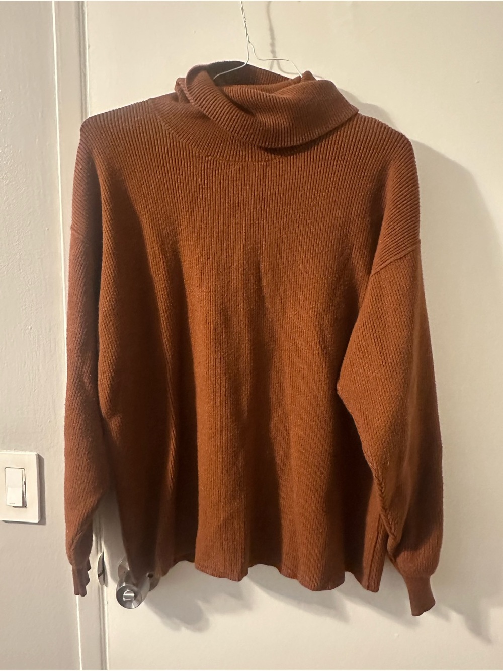Free People Cozy Turtleneck Sweater in Burnt Orange